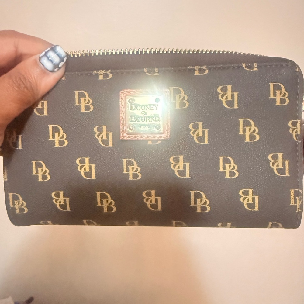 Dooney & Bourke Black Wallet with Gold Accents